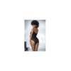Body noir en dentelle et résille noire 